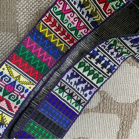 Vintage Woven Sash Dance Belt Wide With Fringe Tie Bright Colors Boho Festival main image 11